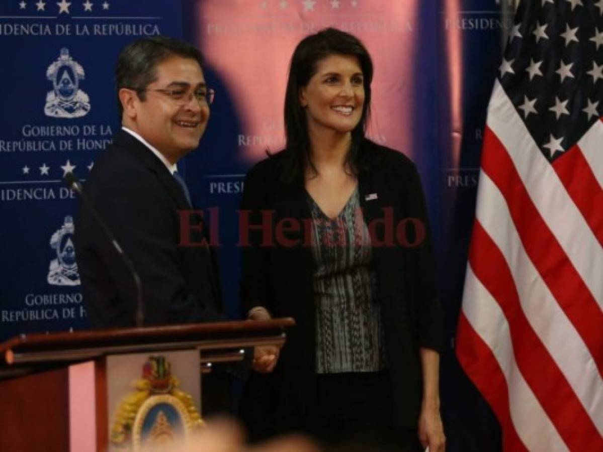 Nikki Haley aplaude lucha contra el narcotráfico y reitera apoyo de Estados Unidos a Honduras