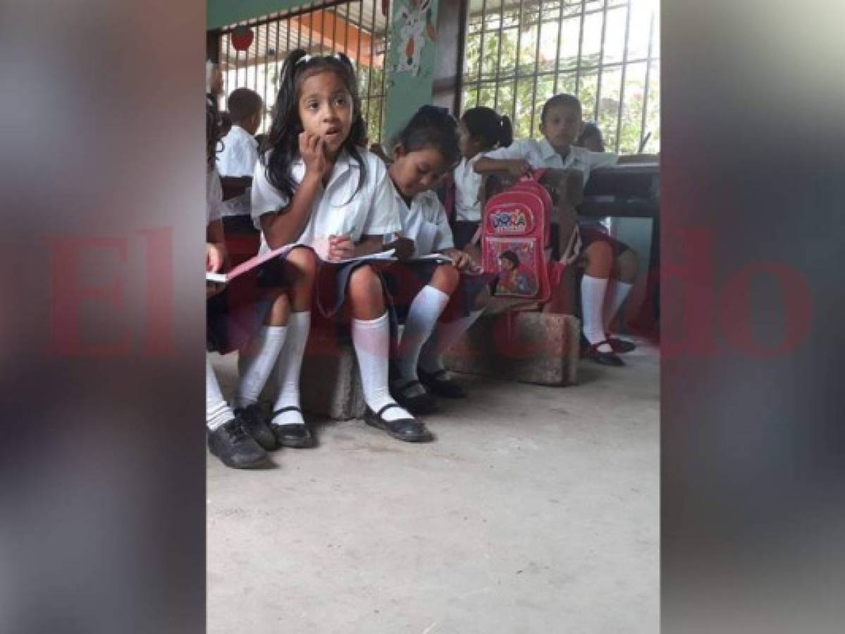 Niños reciben clases en precarias condiciones en escuela de Olancho