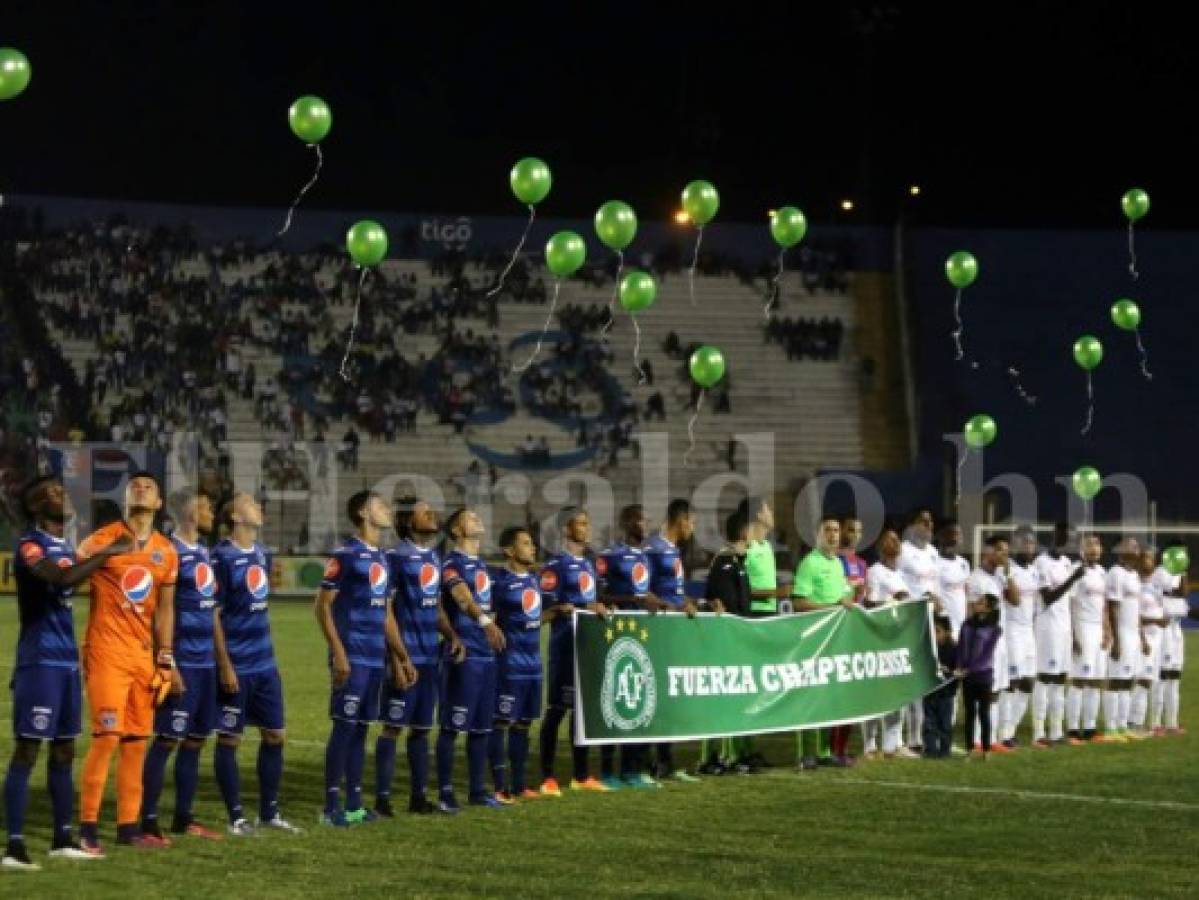 Motagua, Olimpia, Platense y Real España dieron homenaje en memoria del Chapocoense