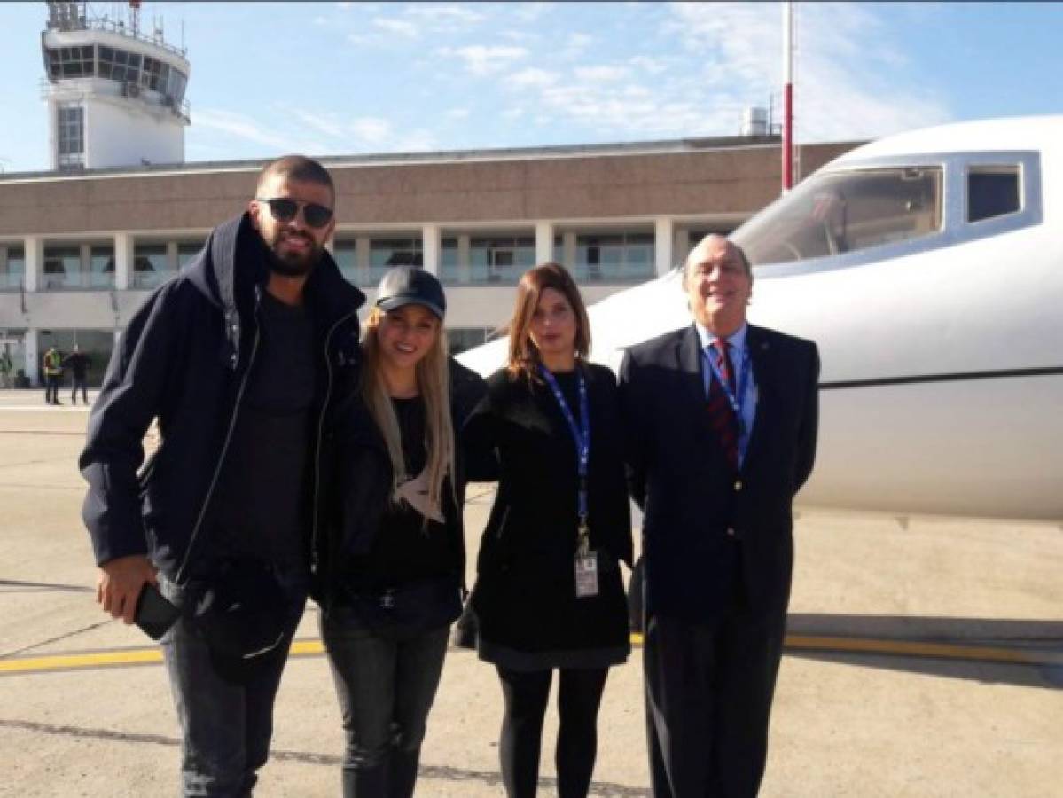 Shakira y Piqué llegaron a Rosario, Argentina, para la boda de Messi con Antonella Rocuzzo