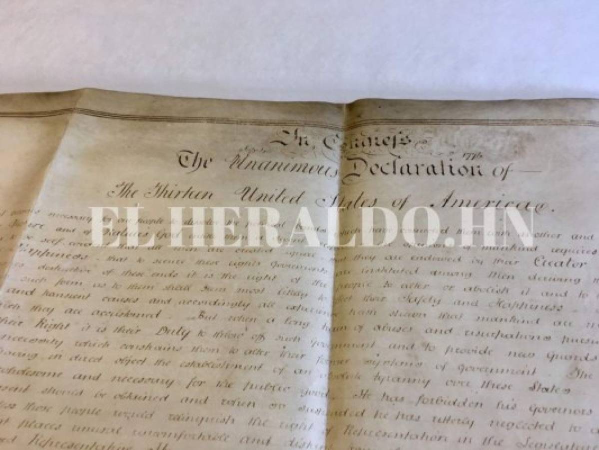 Hallan en Inglaterra valiosa copia de Declaración de independencia de Estados Unidos