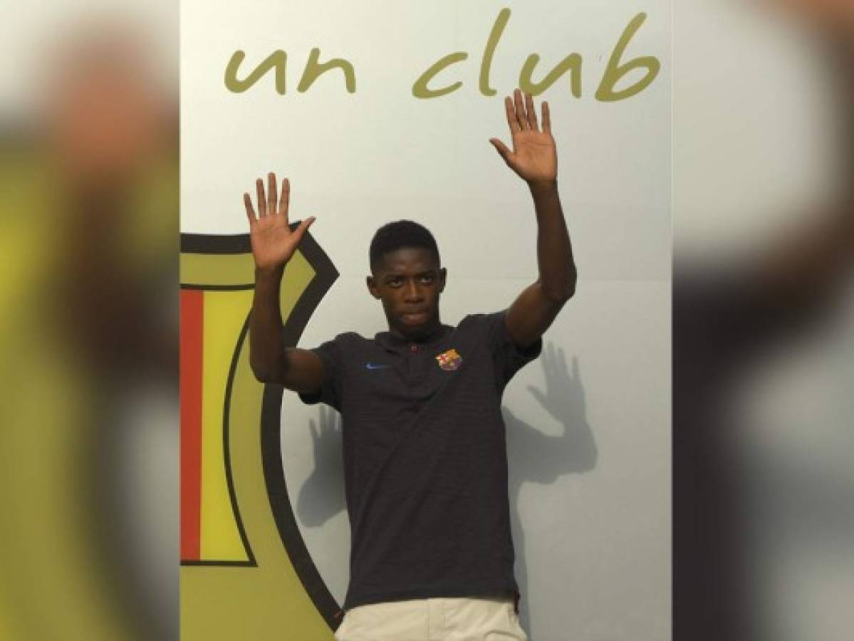 Dembelé ya luce los colores del Barcelona