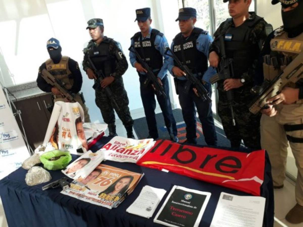 Honduras: En allanamiento encuentran bombas molotov y banderas del Partido Libre