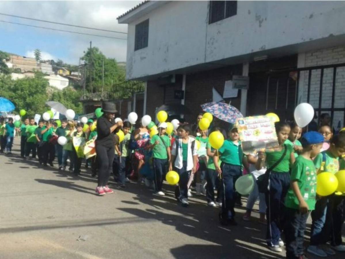 Escolares realizan desfile a favor del ambiente en la capital