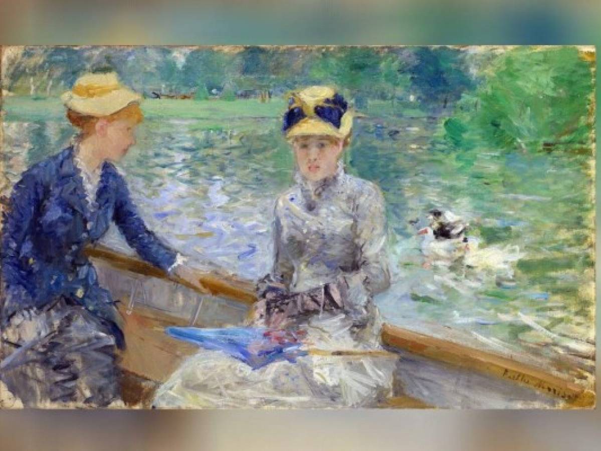 Berthe Morisot, “Un día de verano”, 1879. Las vibraciones de luz, la mancha y colores yuxtapuestos se hacen ver en esta pintura, una obra clásica del impresionismo.