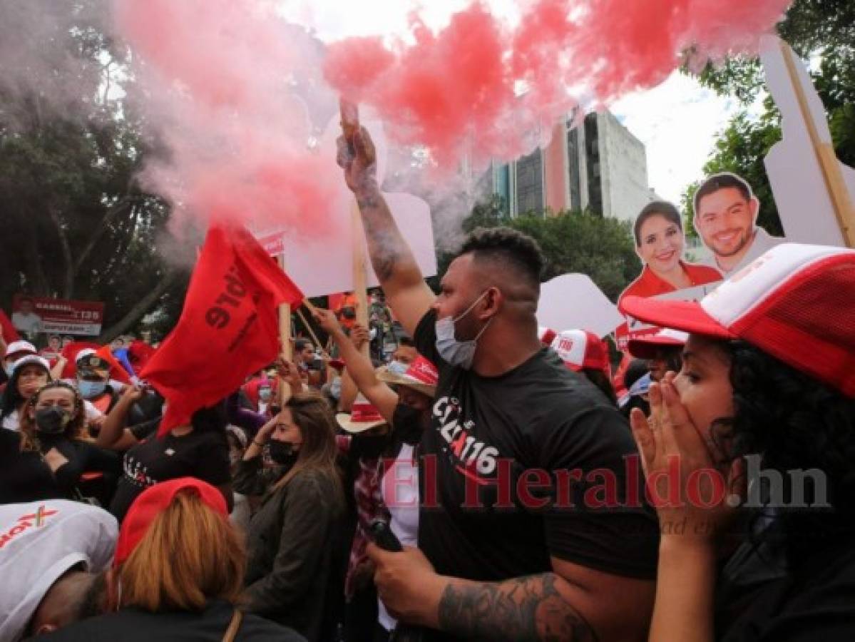 Junto a Nasralla, Doris Gutiérrez y Milton Benítez, candidata de Libre hace cierre de campaña en Tegucigalpa