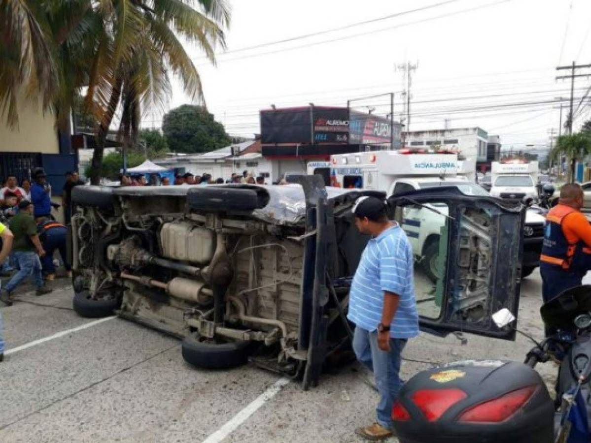 Video capta accidente de tránsito que dejó 11 personas heridas en San Pedro Sula