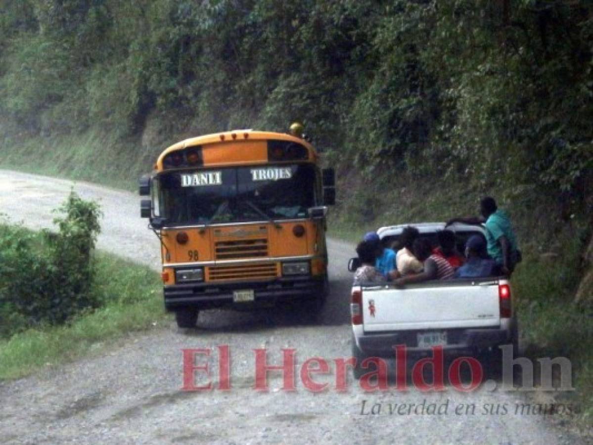 Como los buses de Trojes van llenos de personas, los migrantes piden jalón en la vía, después de cruzar la frontera por puntos ciegos. Foto: Alex Pérez/El Heraldo