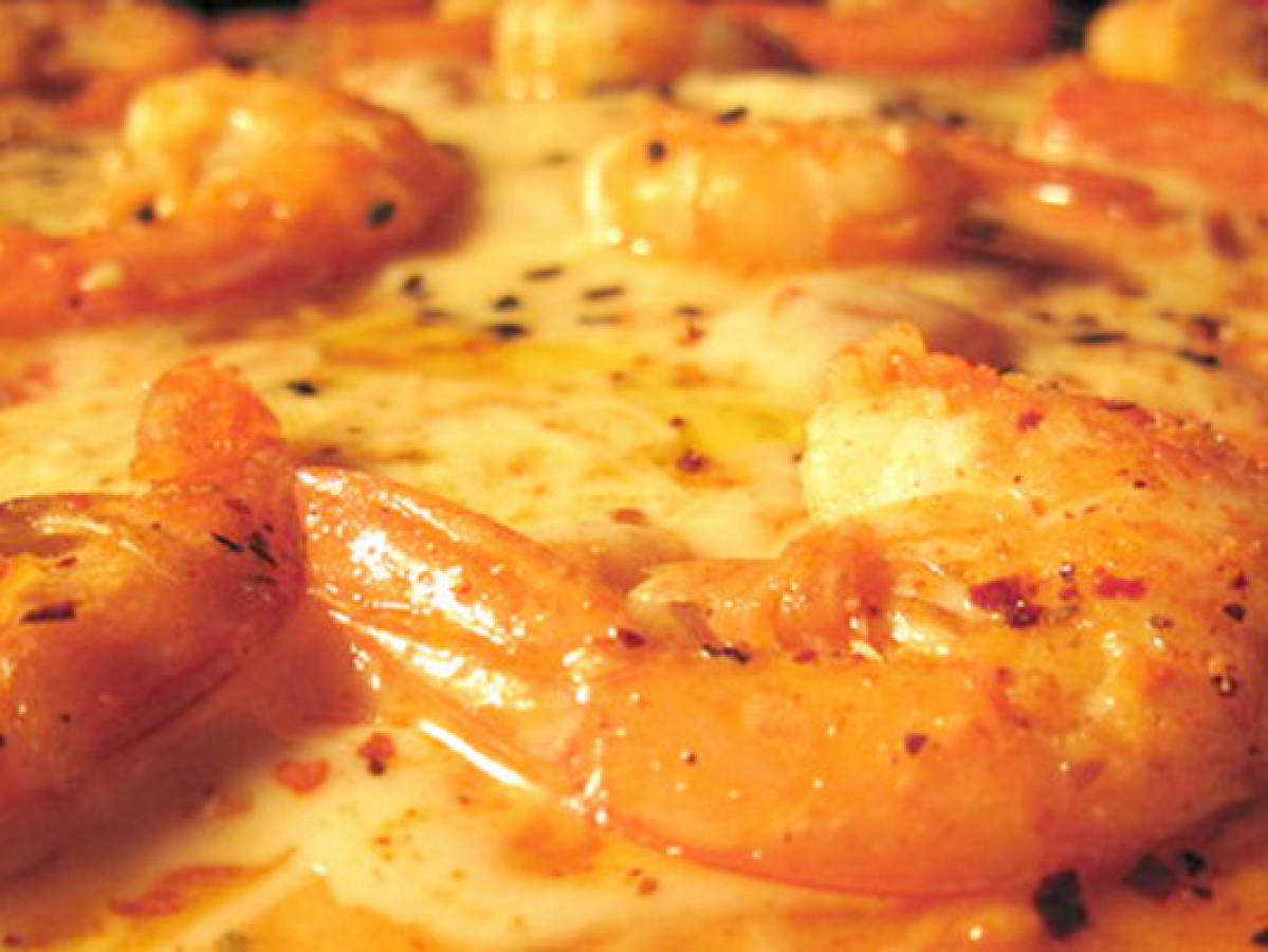 Pizza de camarones