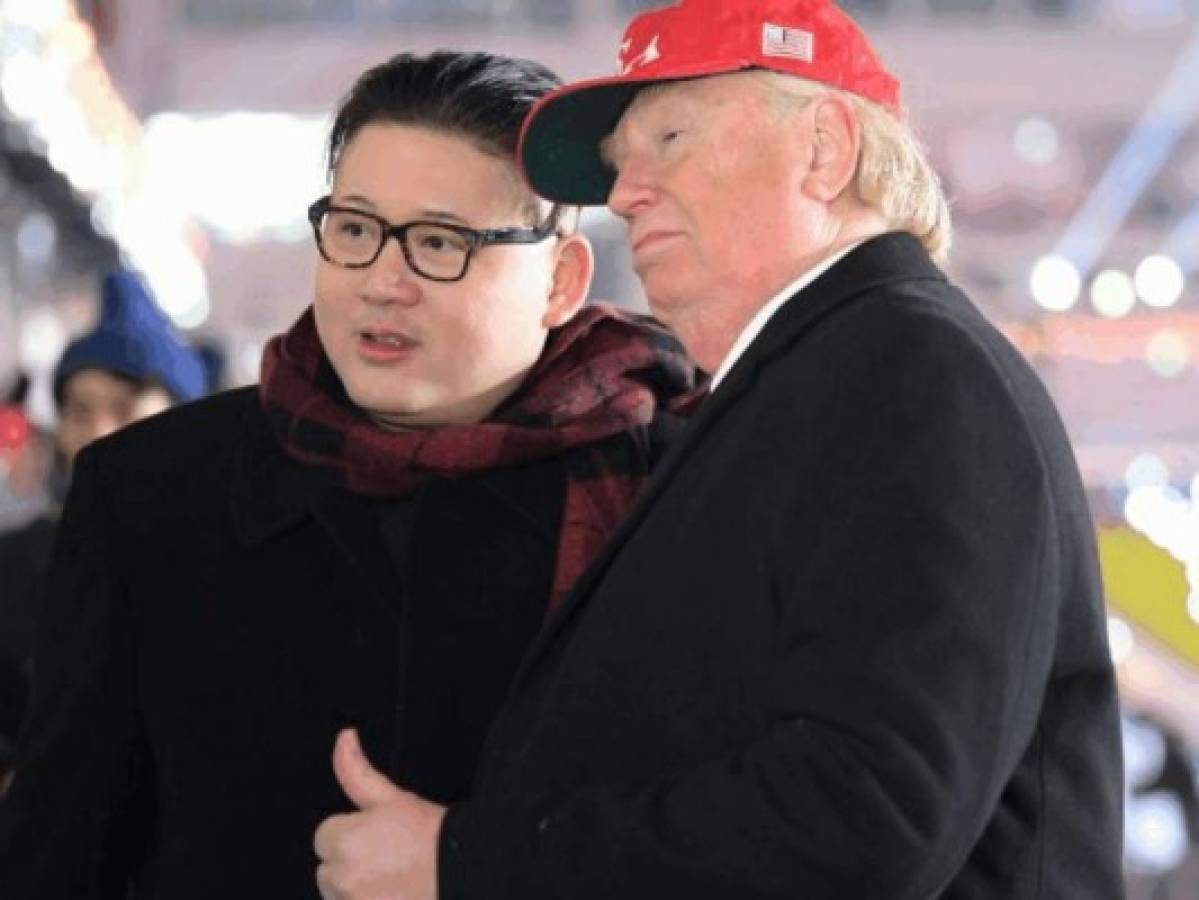 Dobles de Donald Trump y Kim Jong Un celebran 'cumbre' en Singapur