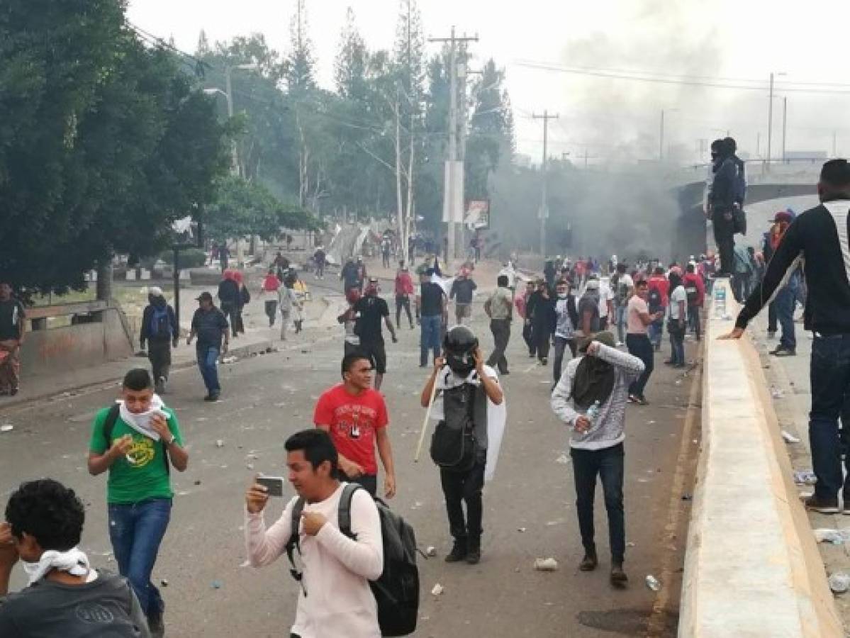 Manifestación deja destrozos a inmediaciones del bulevar Centroamérica