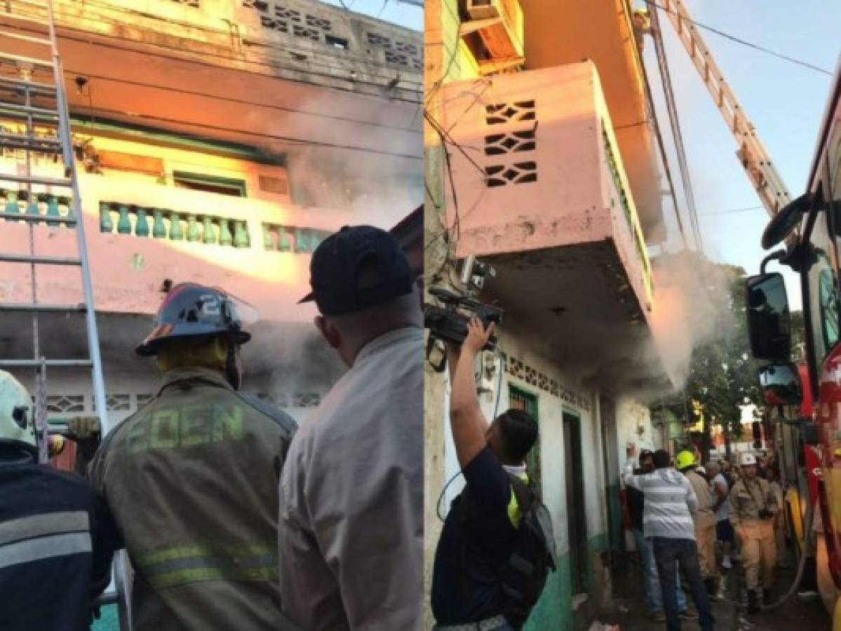 Voraz incendio consume cuartería en el barrio Medina de San Pedro Sula  