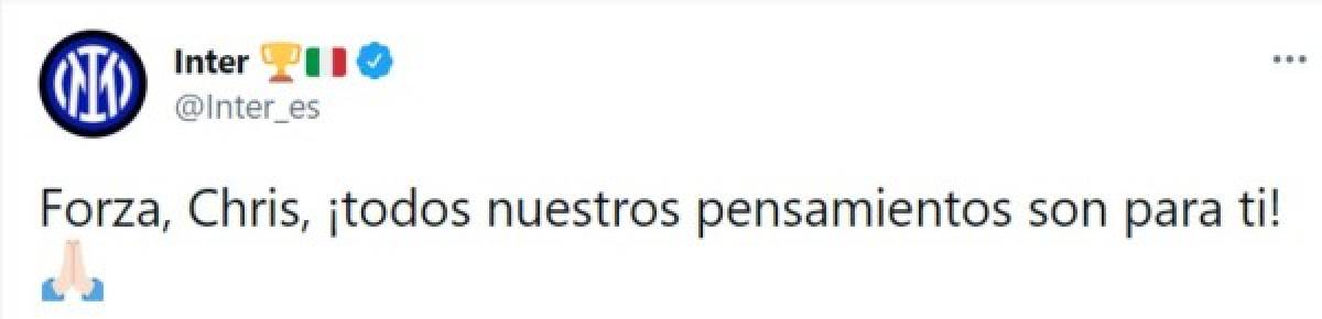 El mundo del fútbol se solidariza con Christian Eriksen