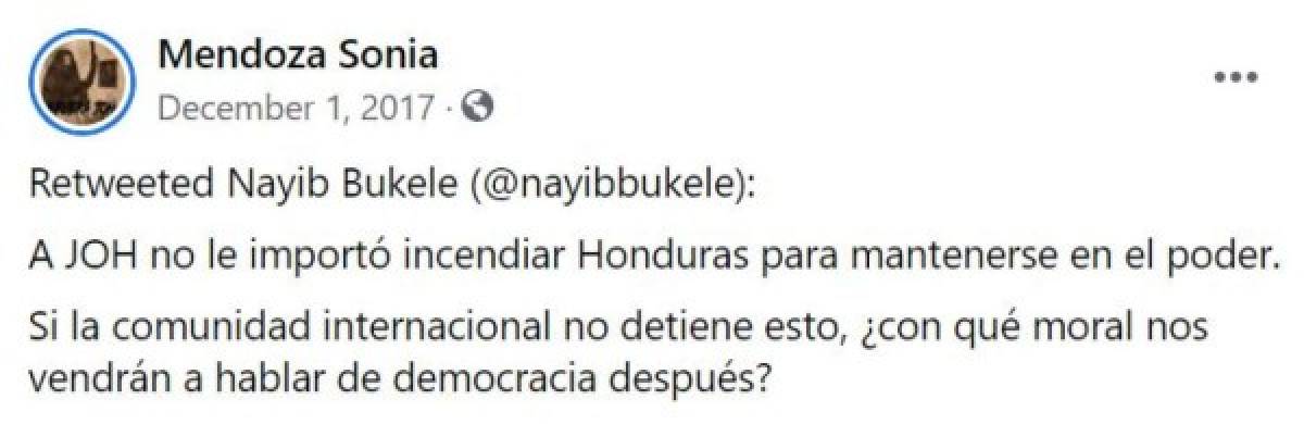 Bukele eliminó tweet donde criticaba a JOH por la reelección presidencial