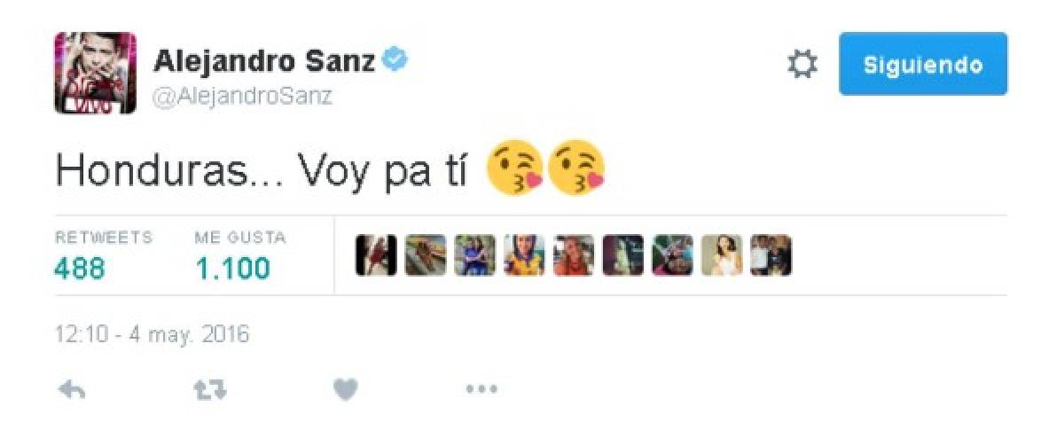 Alejandro Sanz ya está en Tegucigalpa