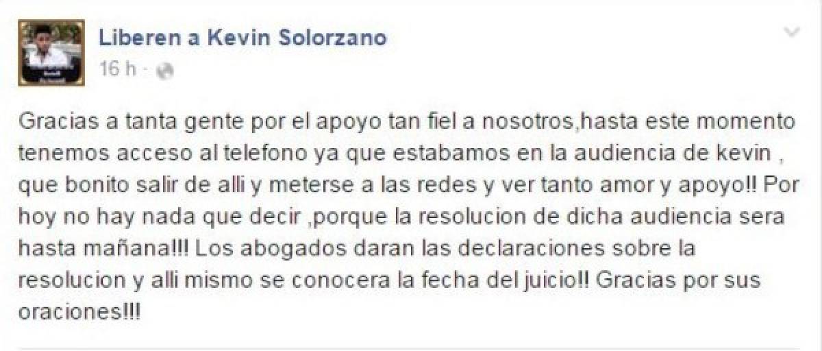 Mensaje más reciente de la comunidad Liberen a Kevin Solórzano.