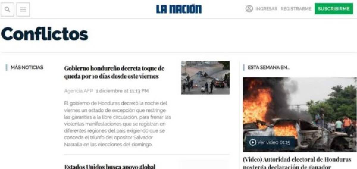 FOTOS: Así habló la prensa internacional sobre el toque de queda en Honduras