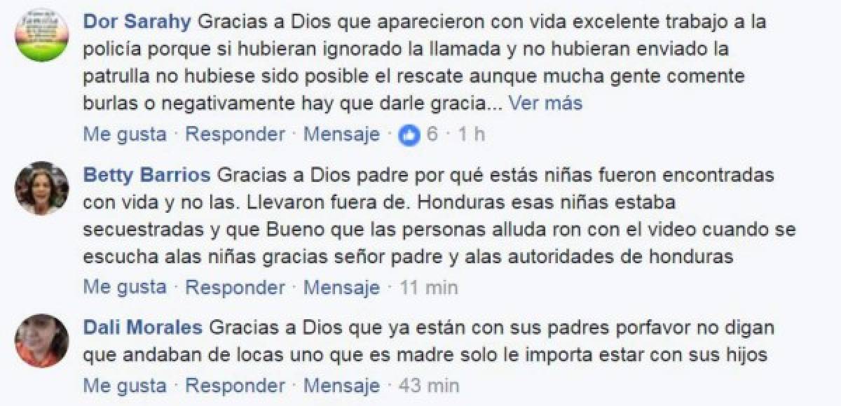 Así reaccionaron los hondureños en redes sociales tras hallazgo de menores desaparecidas en Santa Bárbara  