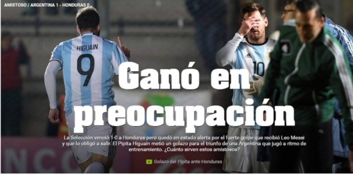 Medios argentinos se olvidan del triunfo y se preocupan por lesión de Messi