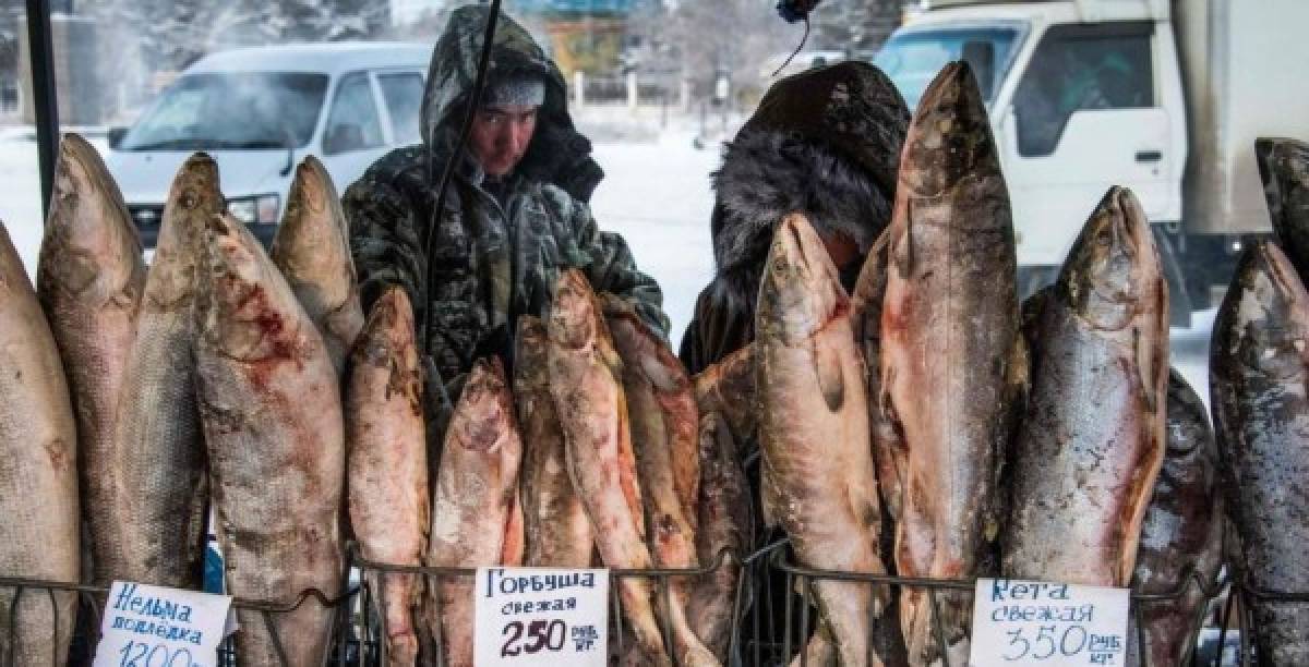 Así es el mercado más frío del mundo en Yakutsk una ciudad de Sajá en Rusia