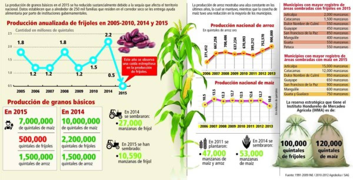 Deficitaria producción de granos básicos en Honduras por sequía