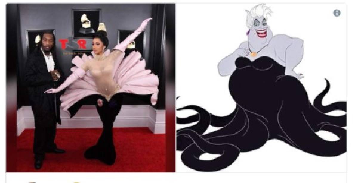 Memes se burlan de Cardi B y Katy Perry por sus peculiares vestidos en los premios Grammy