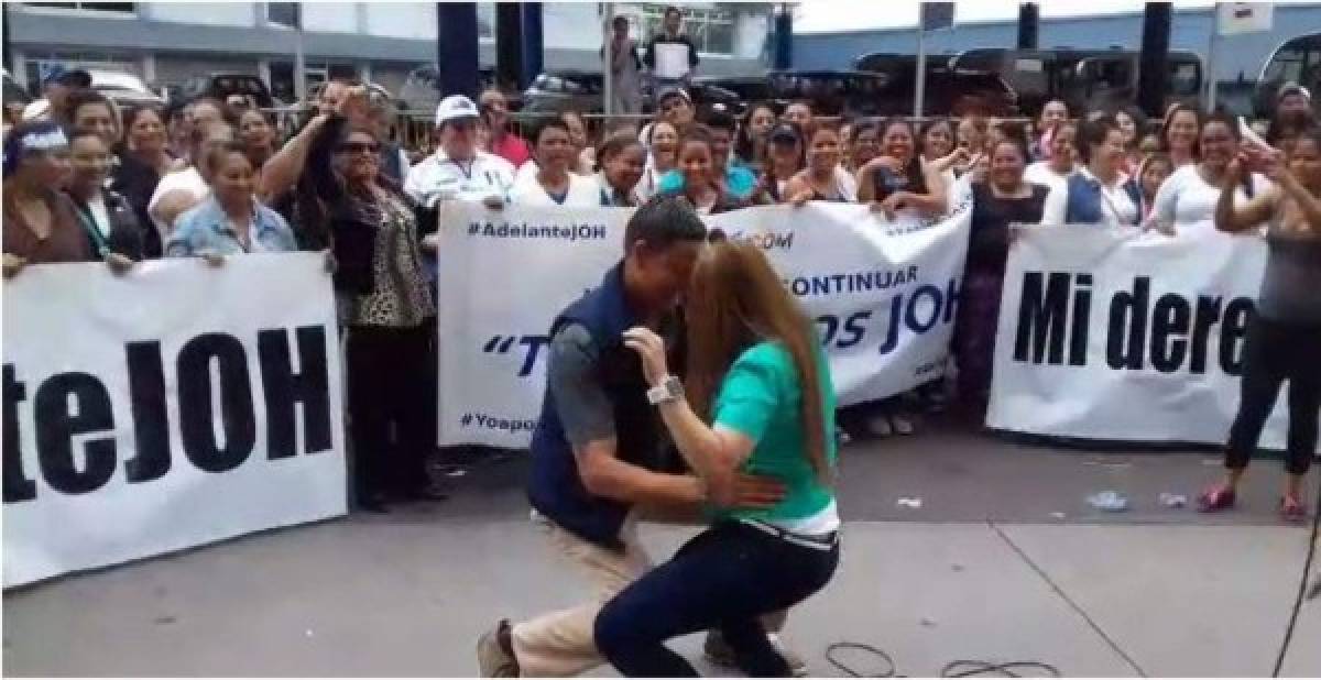 Al ritmo del 'perreo' nacionalistas piden inscripción de Juan Orlando Hernández   