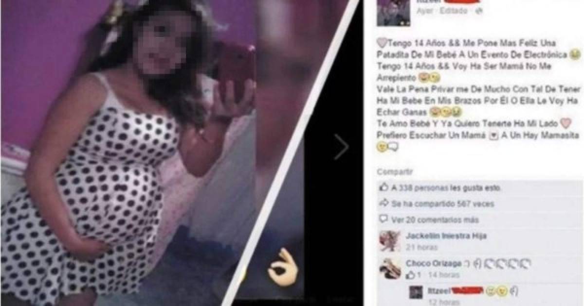 Niña publica su embarazo en Facebook y la policía captura a su papá