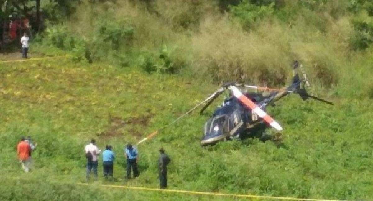 Helicóptero con matrícula hondureña aterriza de emergencia
