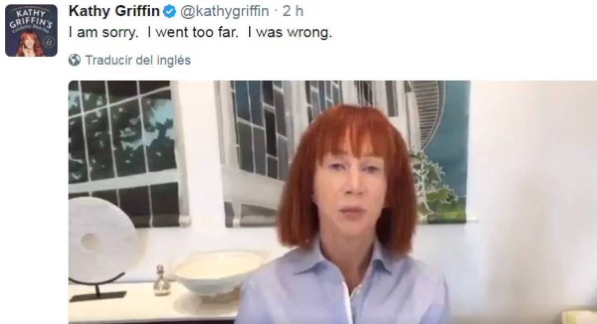 La comediante Kathy Griffin posó con la cabeza 'decapitada' de Trump en Twitter y causó revuelo