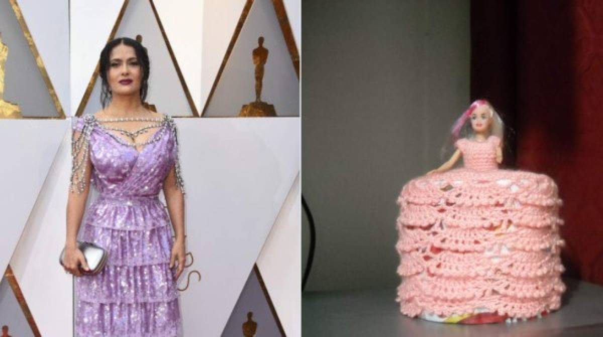Premios Oscar: Memes se burlan del extravagante vestido de Salma Hayek