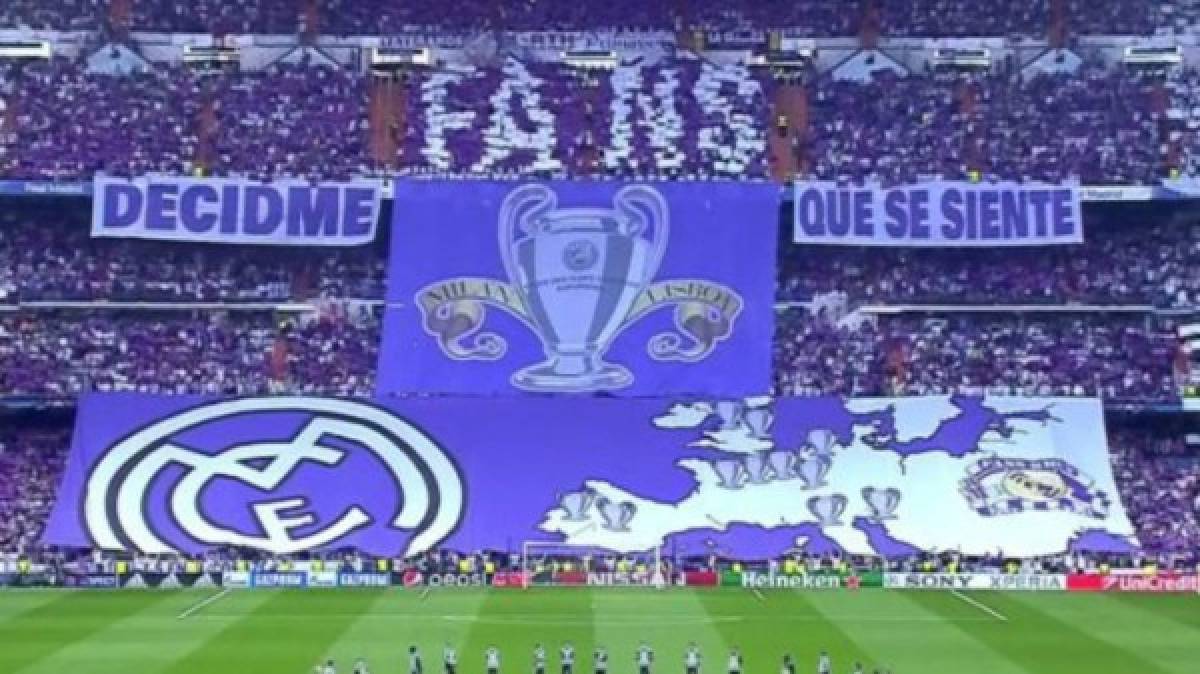 Esta es la polémica pancarta de los aficionados del Real Madrid en el Santiago Bernabéu (Foto: Agencias/AFP)
