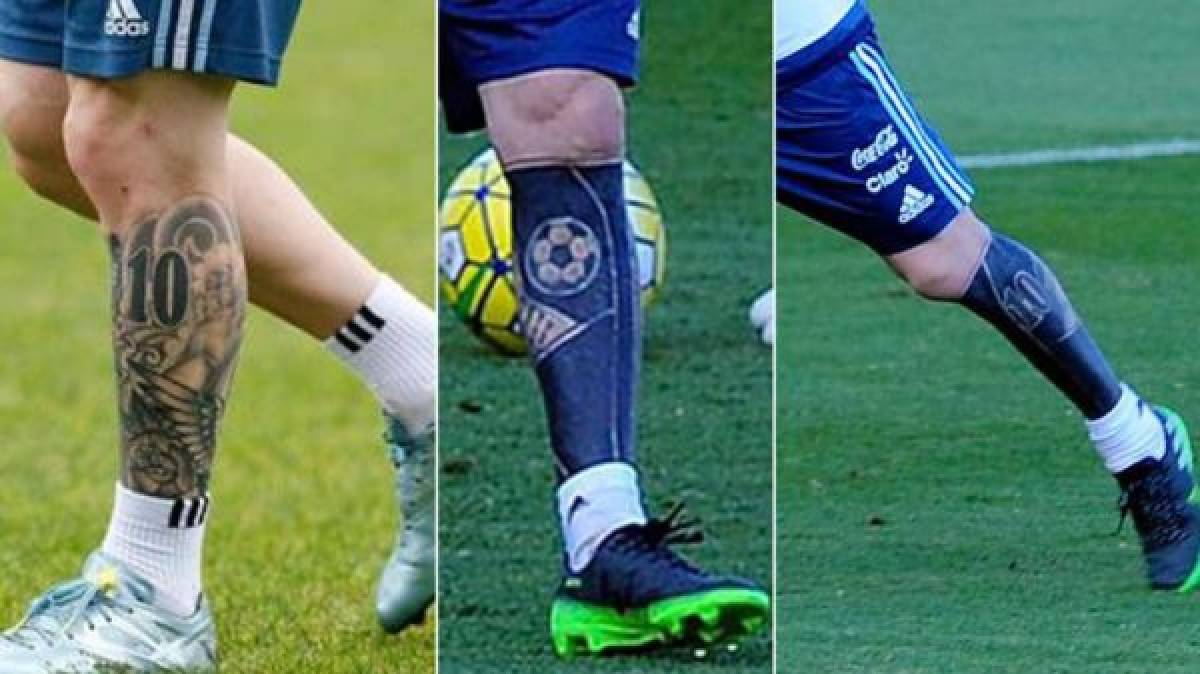 En el entrenamiento de la Albiceleste, el tatuaje de Lionel Messi fue el centro de atención. (Foto: Infobae.com)