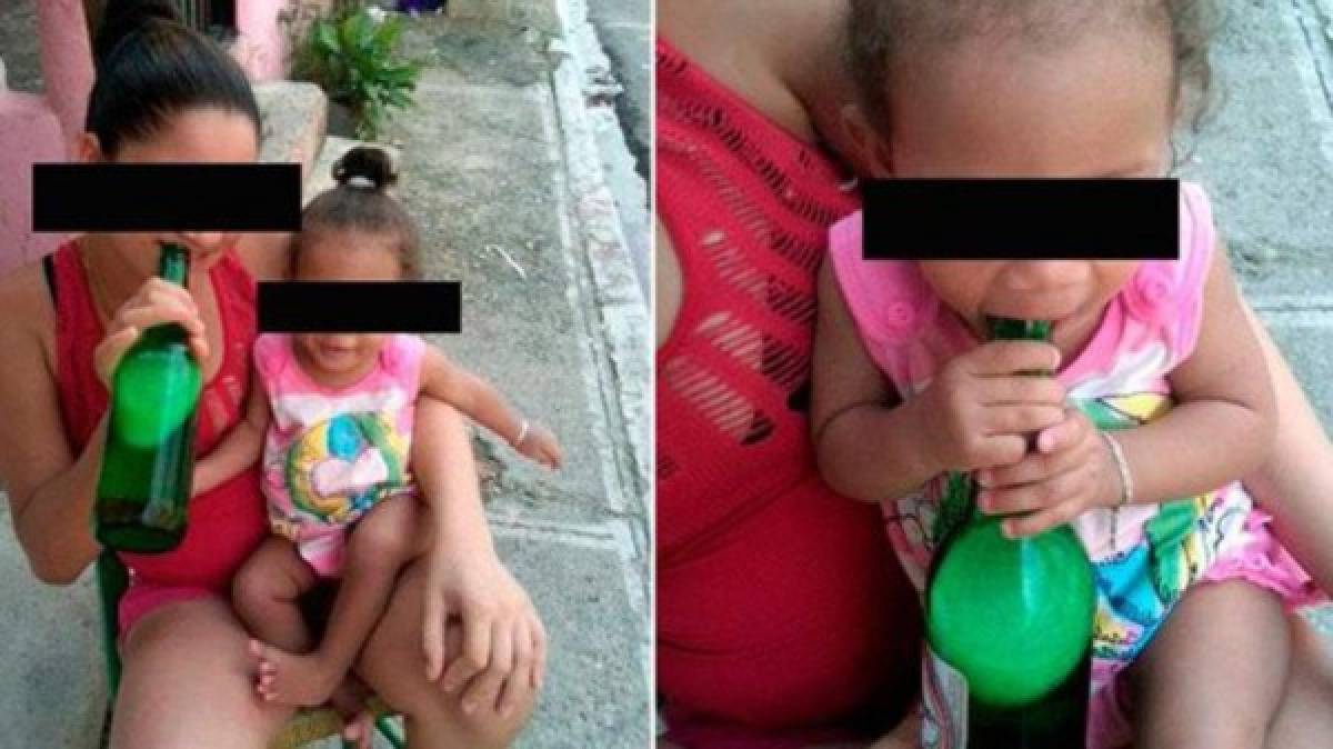 Exhibe en su perfil de Facebook a hija menor tomando cerveza