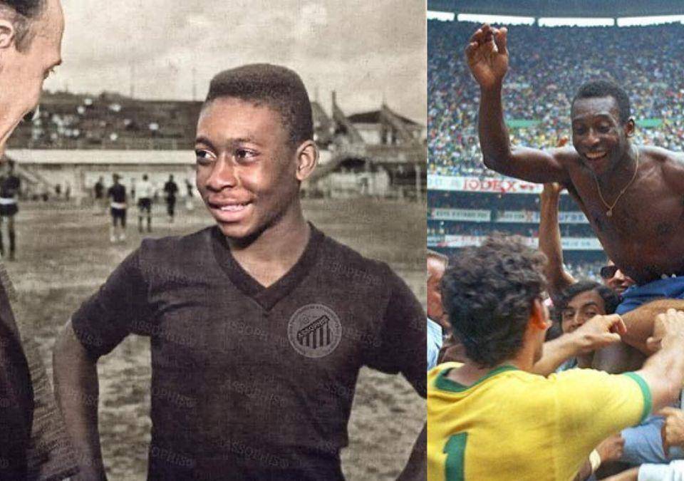 Pelé firmó su primer contrato profesional con el Santos FC a la edad de 15 años.