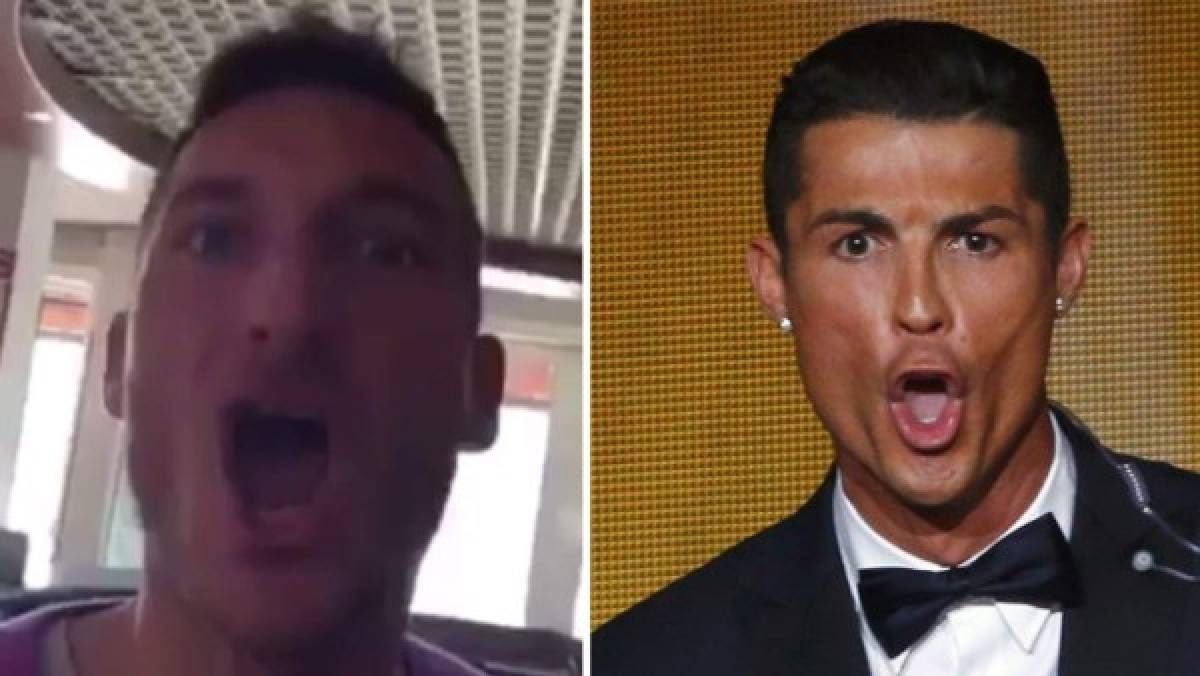 Francesco Totti imitó el grito de Cristiano Ronaldo