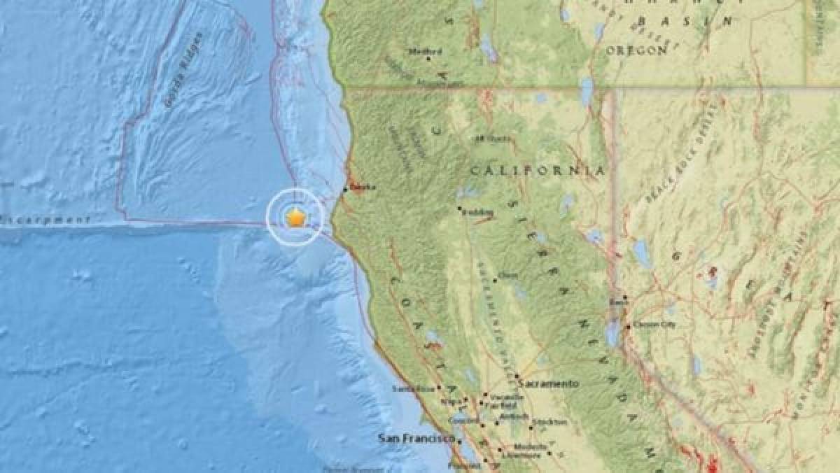 Un sismo de magnitud 5.8 sacudió la costa norte de California