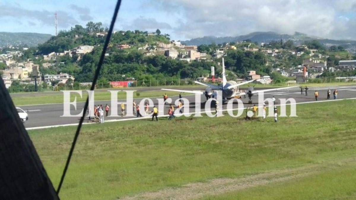 Avión sufre falla mecánica durante despegue en Toncontín