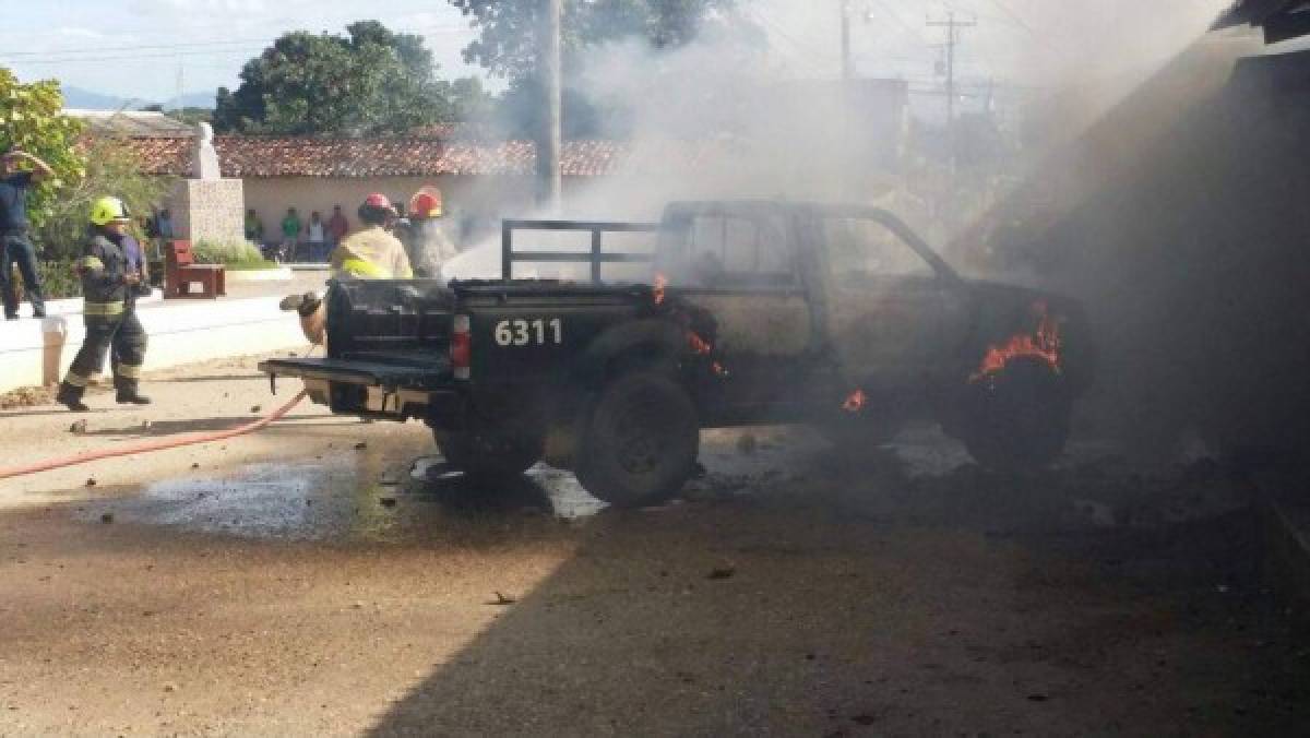 Honduras: Queman patrulla de la Policía Militar en Olancho por muerte de joven