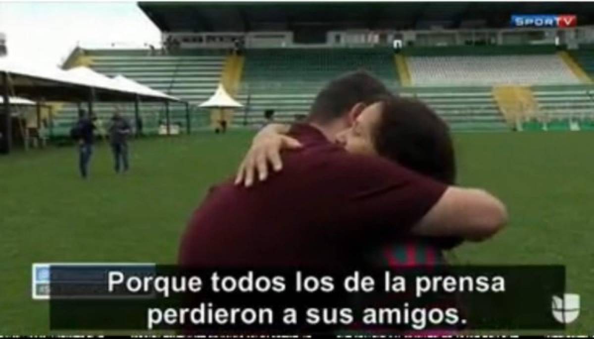 Mamá de portero fallecido en accidente aéreo del Chapecoense termina consolando a reportero