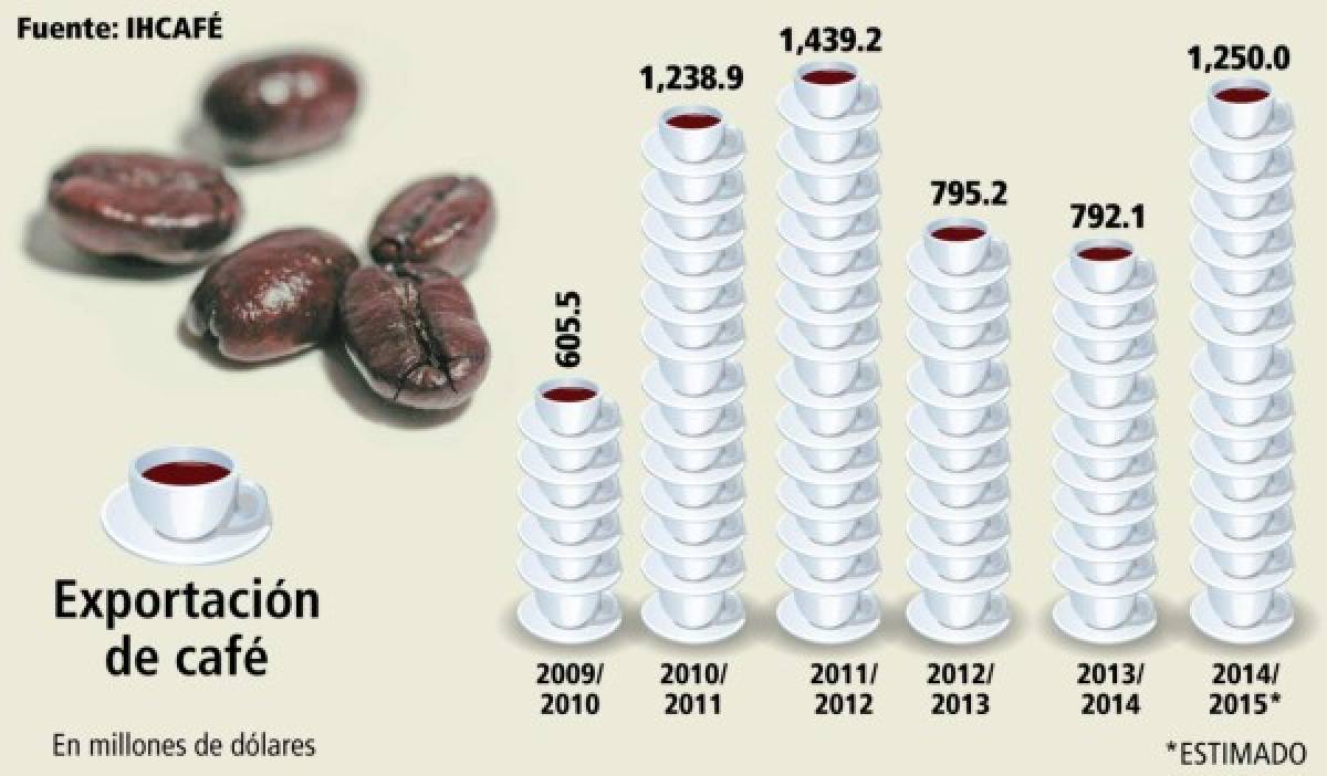 Exportación de café aumenta en 26.3%