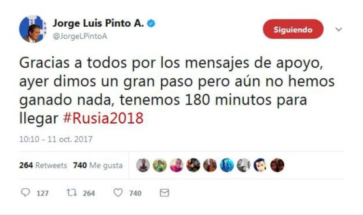 El modesto mensaje de Jorge Luis Pinto a los aficionados de la Selección de Honduras
