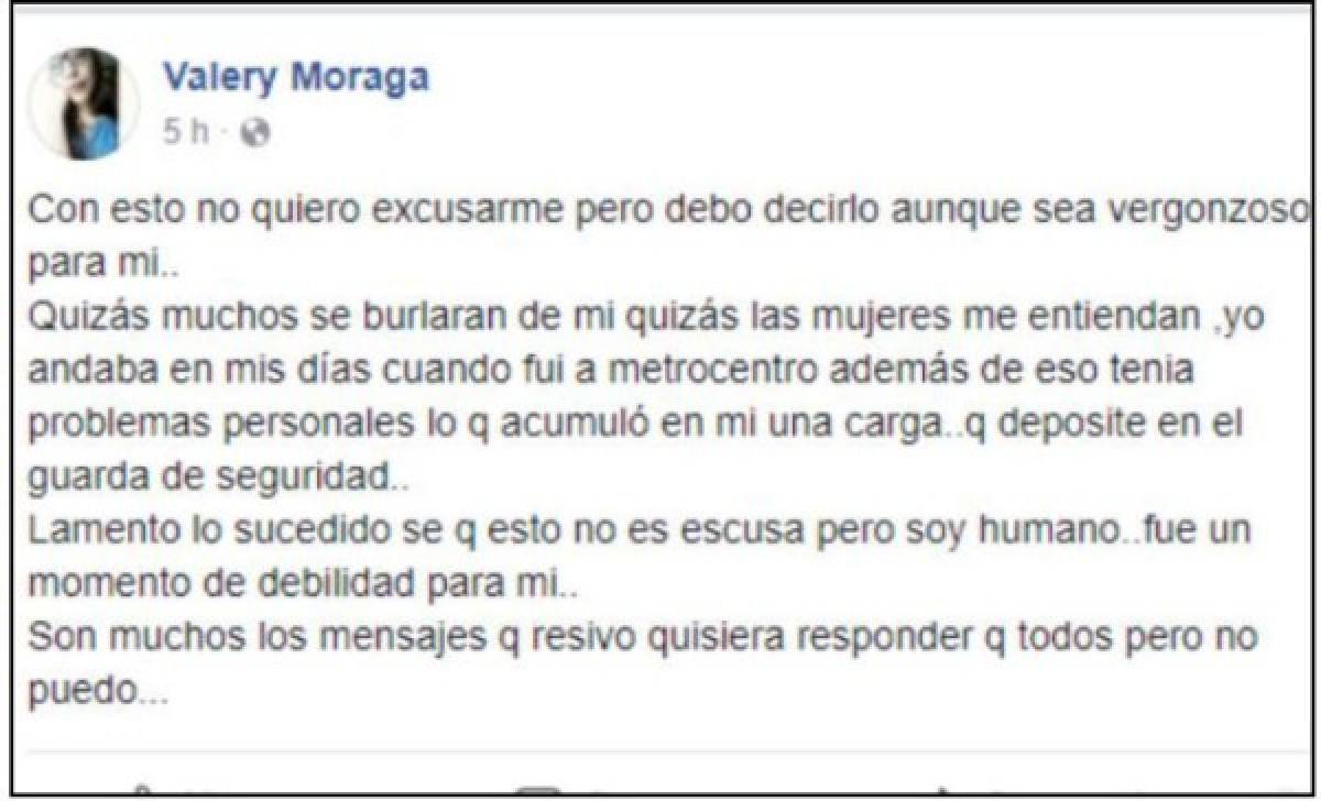 La disculpa circula en las redes sociales, pero se desconoce si realmente la página pertenece a la estudiante Valery Moraga. Foto captura