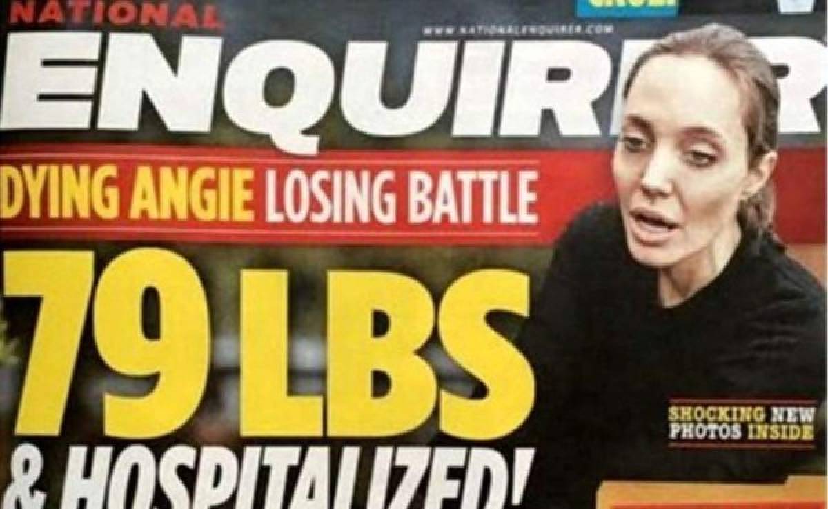 Con esta imagen en la portada del diario 'The National Enquire' se creó la polémica por el peso de Jolie.