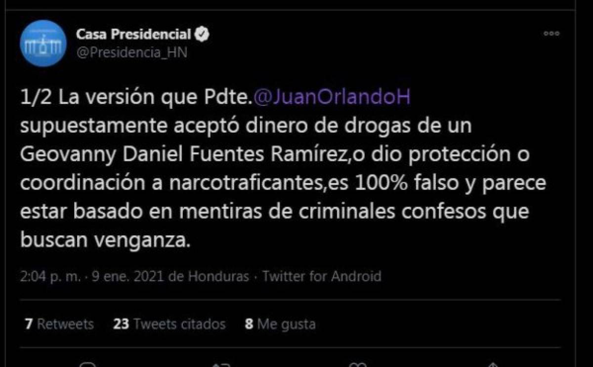 Casa Presidencial ante acusación de fiscales de EEUU: Es 100% falso y parece estar basado en mentiras