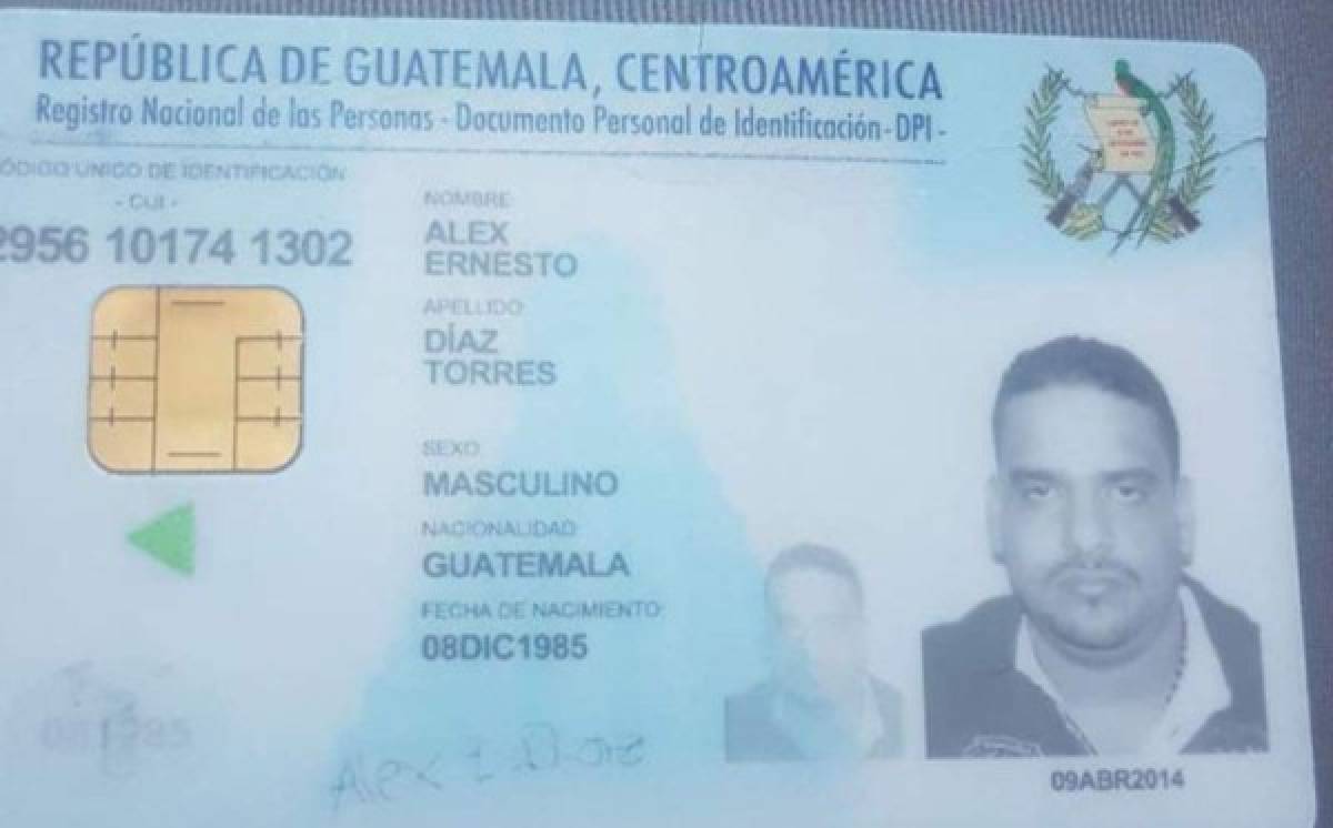 Esta es la tarjeta de identidad de Guatemala que le encontraron al momento de su detención.