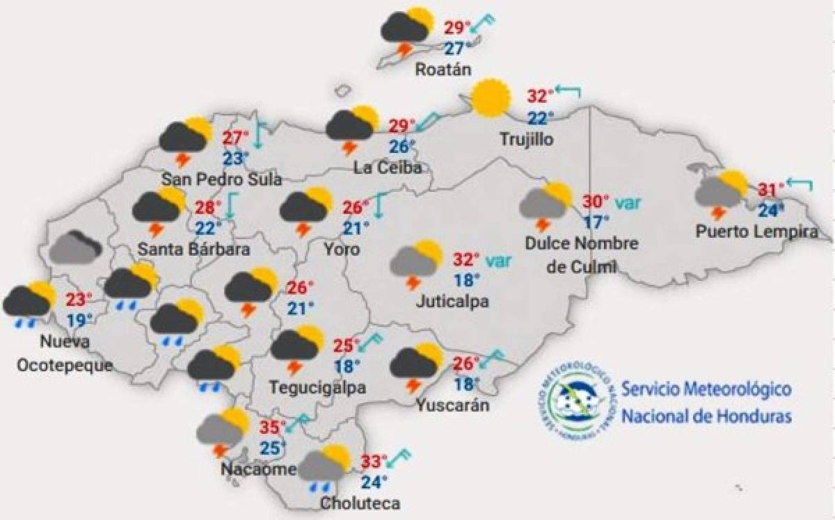Honduras: Continúan probabilidades de lluvias hasta el viernes    