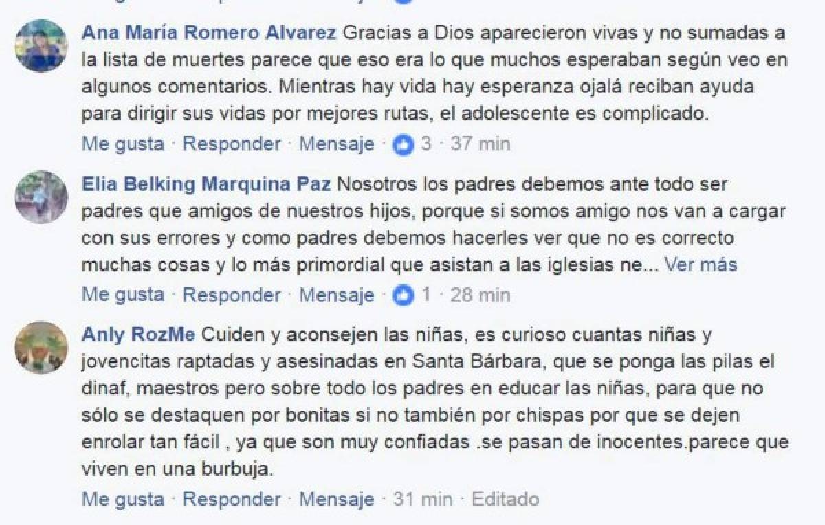 Así reaccionaron los hondureños en redes sociales tras hallazgo de menores desaparecidas en Santa Bárbara  