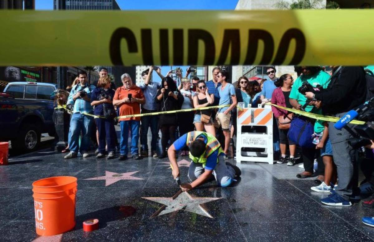 Vandalizan estrella de Donald Trump en Hollywood