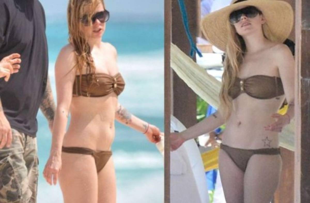 Avril Lavigne casi queda semidesnuda en Cancún